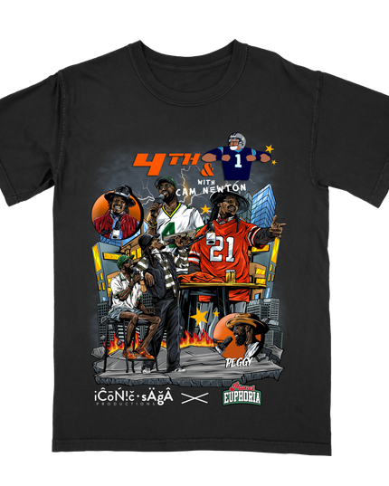 4th And 1 With Cam Newton Black Tee