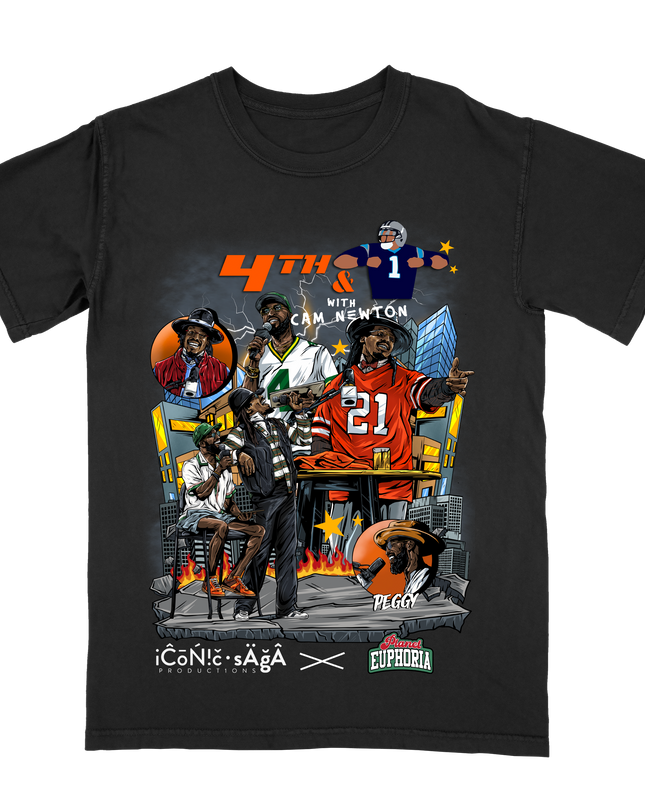 4th And 1 With Cam Newton Black Tee