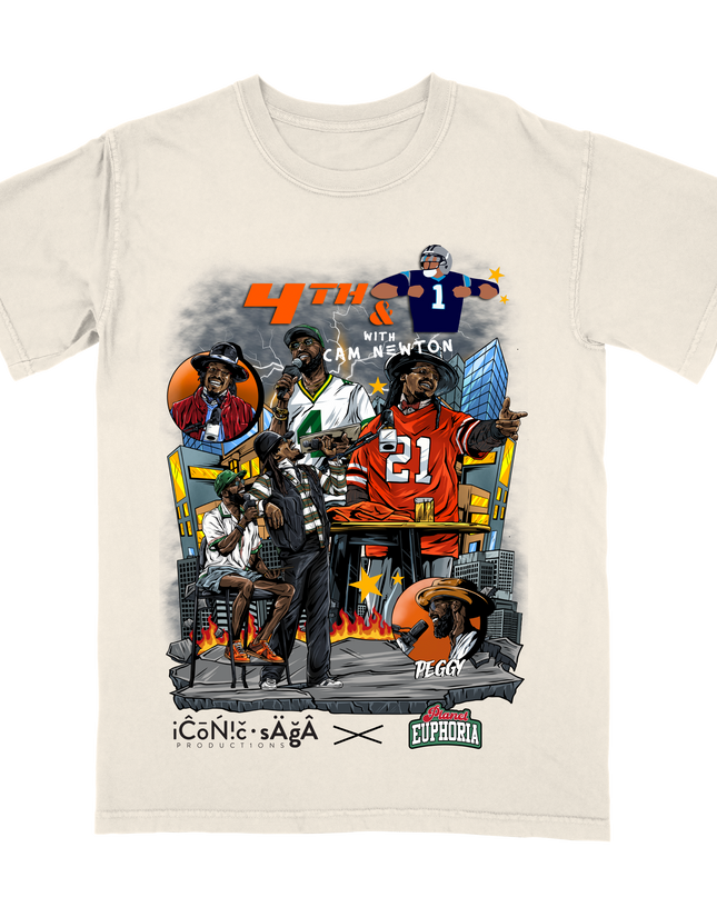 4th And 1 With Cam Newton Off-White Tee