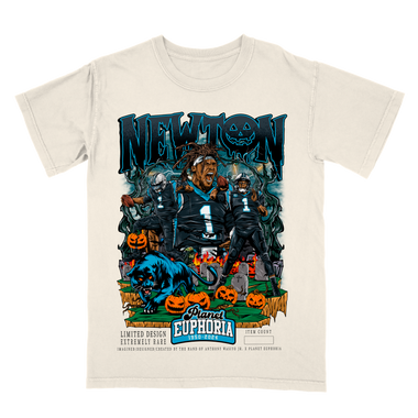 Cam Newton Halloween Off-White Tee #/500