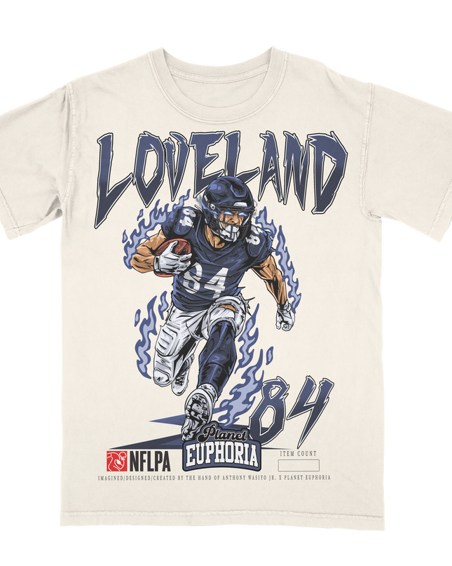 Colston Loveland Limited Edition NFL Player Graphic T-Shirt