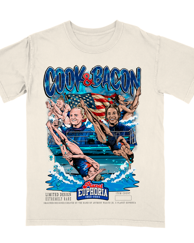 "Cook'N Bacon" Kassidy Cook X Sarah Bacon Shirt #/500 Planet Euphoria Olympian Tee