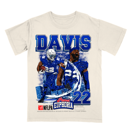 Ray Davis Buffalo Bills graphic tee by Planet Euphoria in off-white, front view.