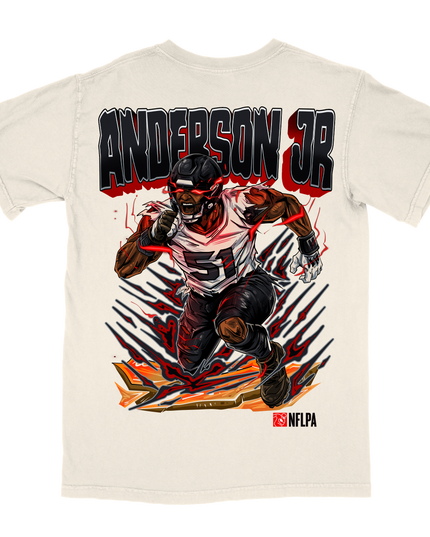 Will Anderson Jr Texans graphic tee by Planet Euphoria in white, back view.