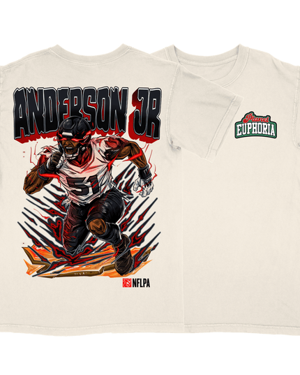 Will Anderson Jr Texans graphic tee by Planet Euphoria in white, front and back view.