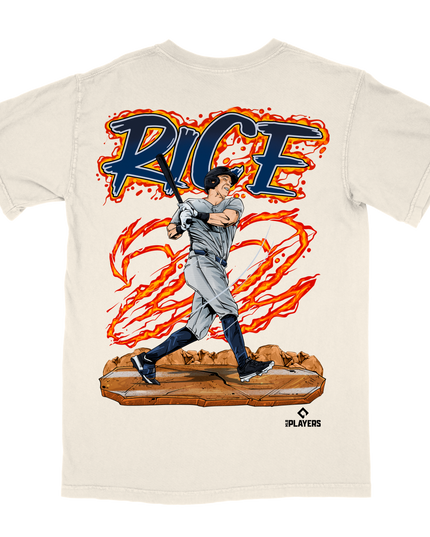 Ben Rice New York Yankees baseball graphic t-shirt from Planet Euphoria, off-white shirt, back view.