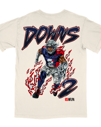 Caleb Downs graphic t-shirt by Planet Euphoria in white, back view.