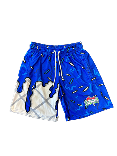 Dark Blue Ice Cream White Waffle Cone Shorts