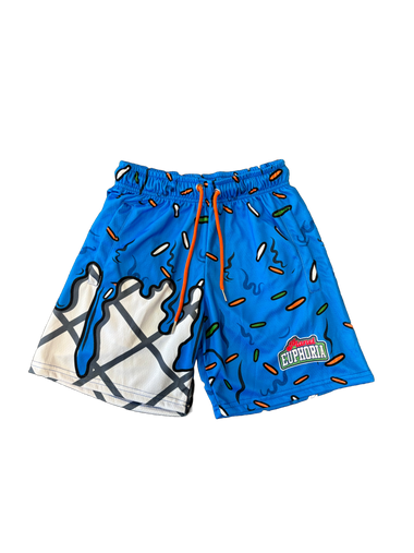 Light Blue Ice Cream White Waffle Cone Shorts