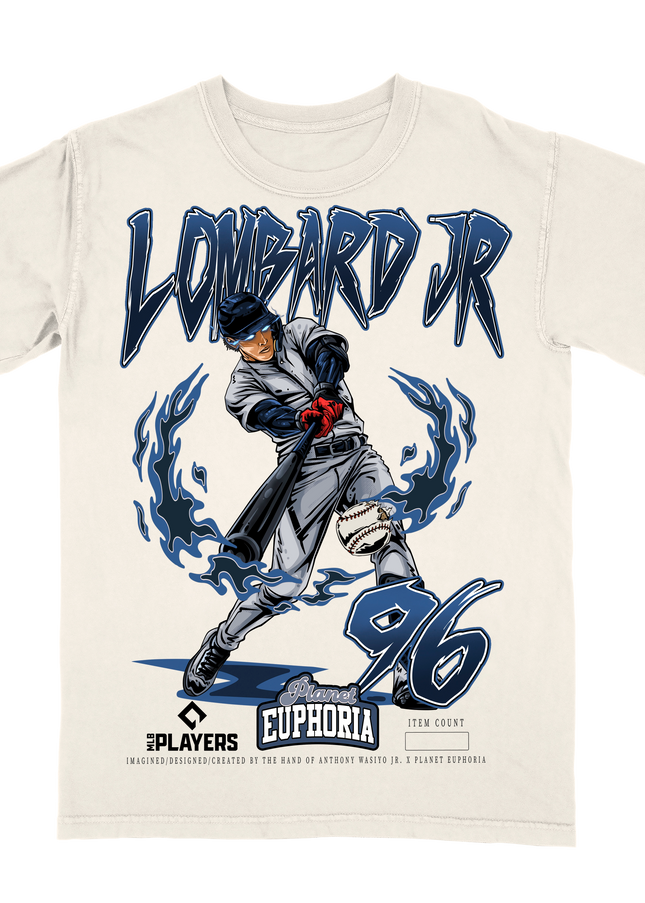 George Lombard Jr New York Yankees MLBPA graphic t-shirt by Planet Euphoria in ivory, front view.