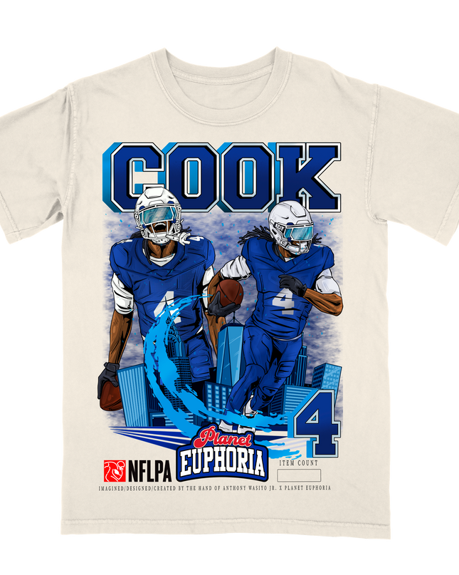 Joey Bosa Buffalo NFL Player graphic tee by Planet Euphoria in off-white, front view.