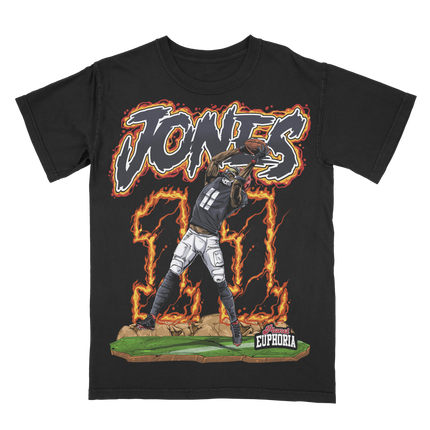 Planet Euphoria Julio Jones football graphic tee in black, front view.