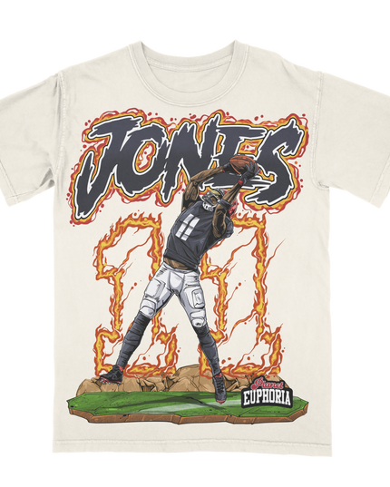 Planet Euphoria Julio Jones football graphic tee in off-white.