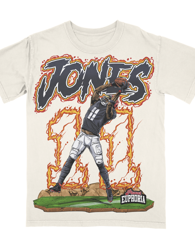 Planet Euphoria Julio Jones football graphic tee in off-white.
