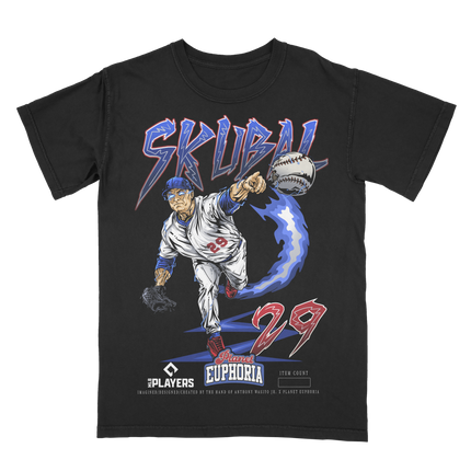 Tarik Skubal LA Dodgers graphic t-shirt by Planet Euphoria in black, front view.