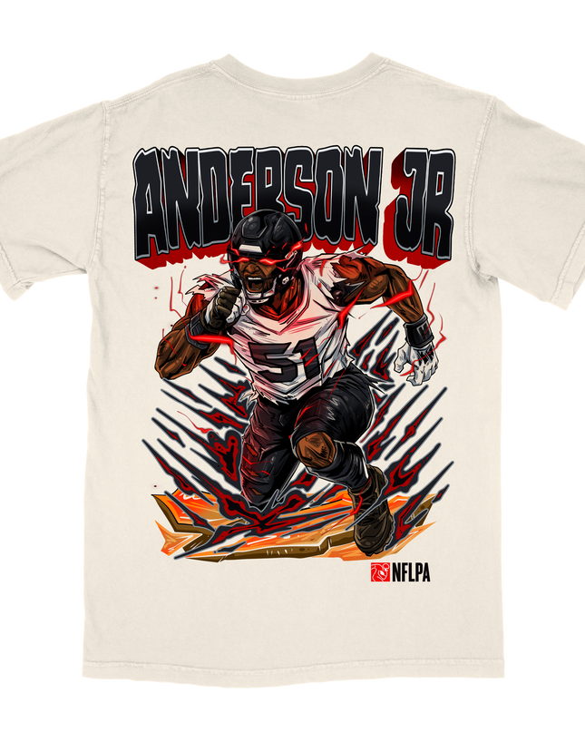 Will Anderson Jr Texans graphic tee by Planet Euphoria in white, back view.
